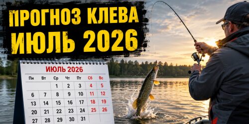 Прогноз клева на июль 2026 года. В какие дни лучше рыбачить